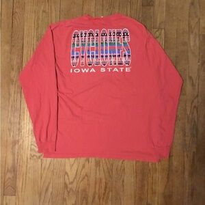 Vintage Iowa state Comfort Colors Coral Long Sleeve Shirt